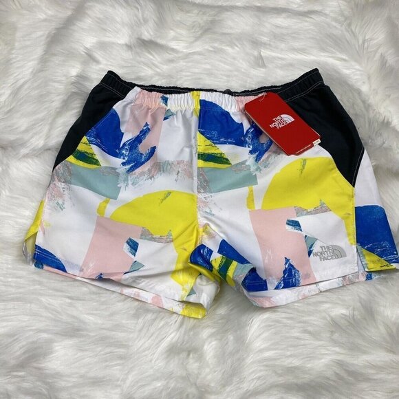 New THE NORTH FACE Flash Dry Class V Geometric Water Shorts Girls Youth 14/16 Lg - Picture 1 of 10